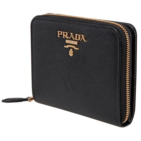 prada black wallet leather|leather wallet prada price.